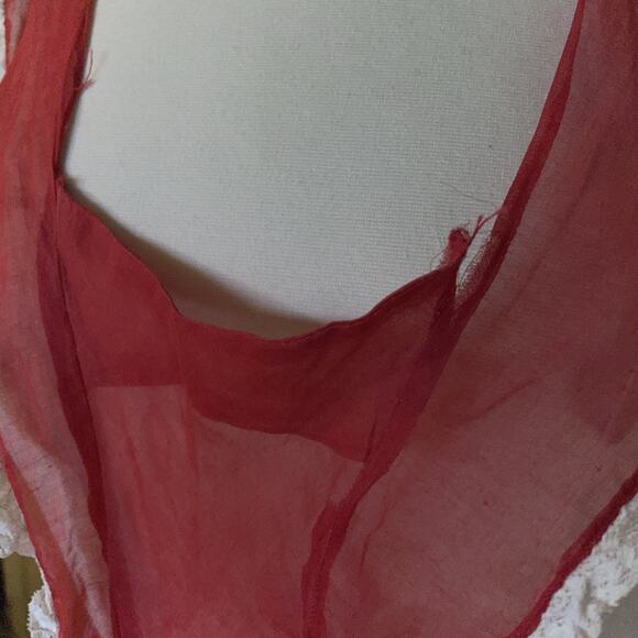 Authentic 1950s Sheer Apron Scarlet Organza Entertaining Pin-Up Chic - Picture 10 of 16